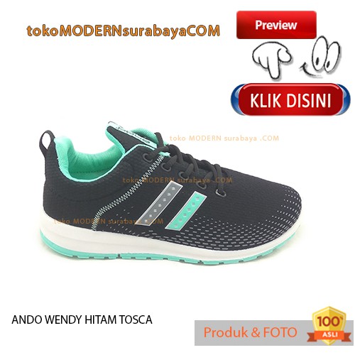 ANDO WENDY HITAM TOSCA sepatu wanita sepatu sneakers