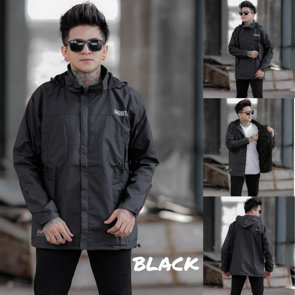 JAKET PARKA SIMPLE HITAM - JAKET PARKA OUTDOOR - JAKET GUNUNG SIMPLE - JAKET PARKA PARASUT - JAKET M