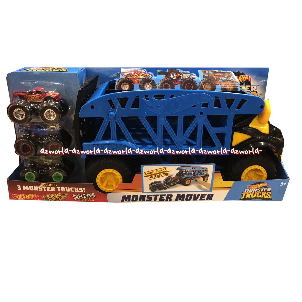 Hotwheel Monster Mover Monster Trucks 3Pcs Mainan Truk Mobil