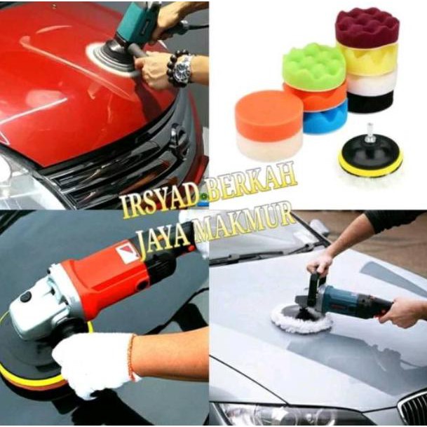 ALAT BUSA SPON POLES MOBIL MOTOR SPONS WAX POLISHING FOAM PAD VELCRO MESIN BOR GERINDA M10 KOMPON (K