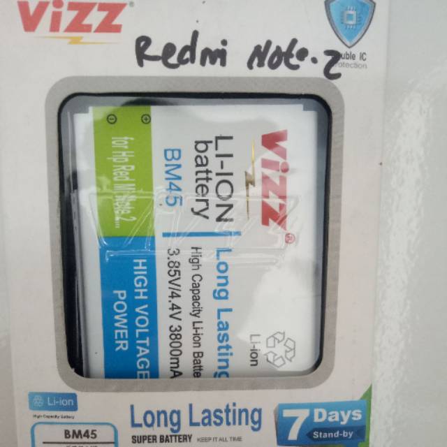 BATERAI XIAOMI NOTE 2 DOUBLE POWER REDMI NOTE2 VIZZ ORI 100%