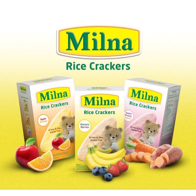 Milna Rice Cracker 8+ Box/ Cemilan bayi - 20gr