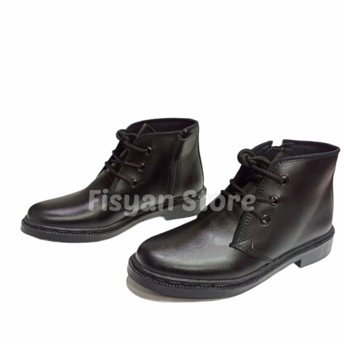 Sepatu PDH TNI | PDH Security | PDH Satpam Tali dan Sleting Hitam Doff