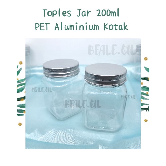 Pot Jar Plastik PET 200ml Tutup Aluminium Alumunium Aluminum Jar Wadah Bumbu Dapur Gula Garam Cookie toples mini jar mini plastik toples plastik kecil mini gula tepung garam estetik nordic