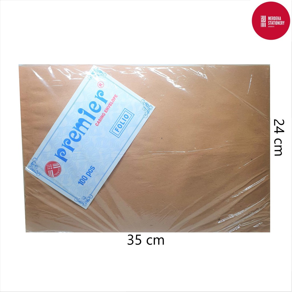 

Amplop/Envelope/Surat Coklat Premier Casing D Folio/F4 24x35cm 100 Lembar