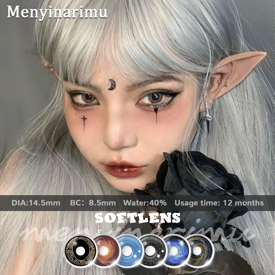 [Bayar Di Tempat]Murid pola Mesir-Fresh Halloween 2Pcs Softlens Cosplay Anime / Warna Lensa Kontak Normal Seni Gotik  /Freshlady /All Color/TerbaikTahun Ini-SOFTLENS