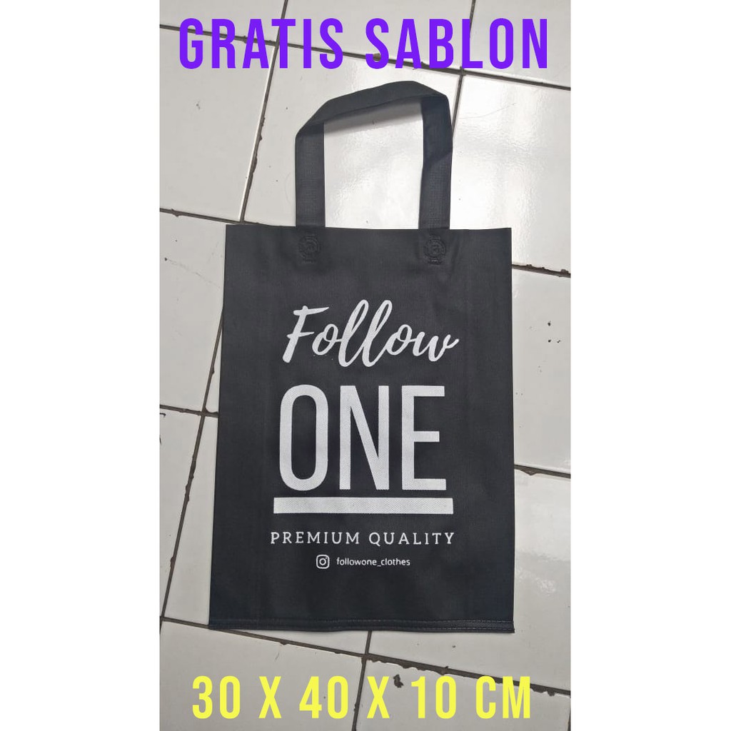 TAS KAIN SPUNBOND SABLON  30X40X8 HANDLE GOODIE  BAG  