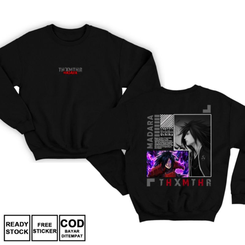 SWEATER MADARA UCHIHA NARUTO ANIME MANGA HOKAGE OBITO AKATSUKI KONOHA KLAN UCHIHA ZETSU SASUKE KAGUY