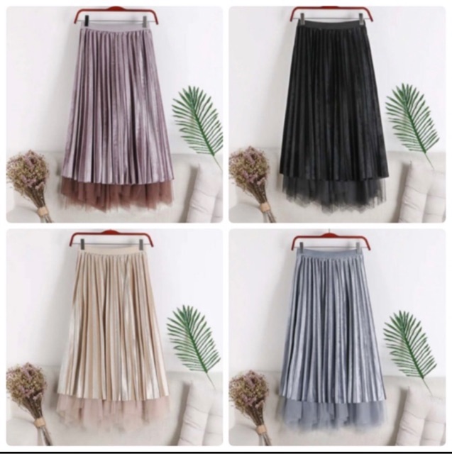 FW R72 ROK TUTU VELVET 2in1 TEBAL Bolak balik 7/8 IMPORT | Rok Tutu Bludru bolak balik | Rok bludru