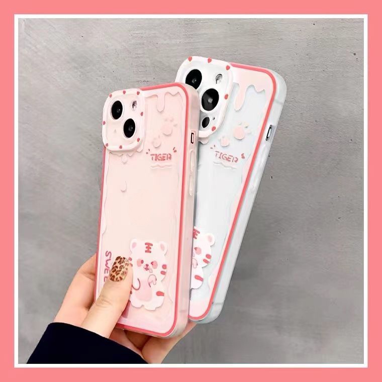 Soft Case Bahan TPU Motif Harimau Untuk Iphone 13 12 Mini 11 Pro X XR XS Max SE 2020 6 6S 7 8 Plus