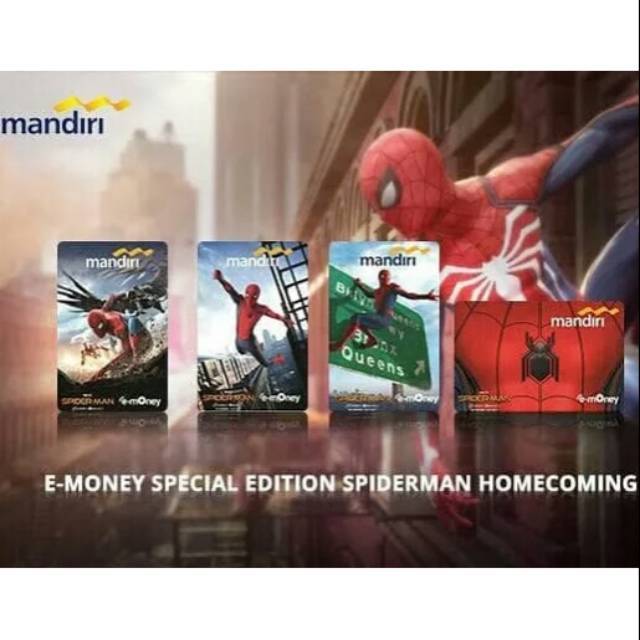 Mandiri eMoney SPIDERMAN ORI /Like eTOLL Tapcash Flazz or Brizzi