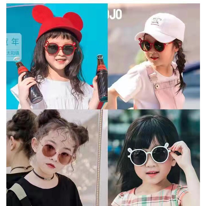 Kacamata Anak New Trend/Fashion Anak Terbaru Telinga Kelinci Transparant Anti Blue Light Kacamata Hitam High Quality Import