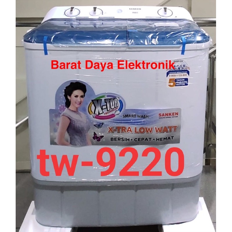 Mesin Cuci Sanken TW 9220 Mesin Cuci 2 tabung Low watt 250 watt