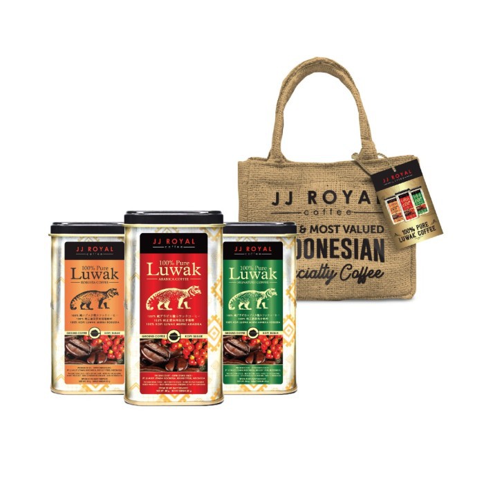 

JJ Royal Coffee Gift Bag 100 Pure Luwak Ground Tin 50gr