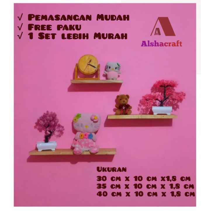 Ambalan Kayu Ambalan dinding Kayu Rak dinding Serbaguna