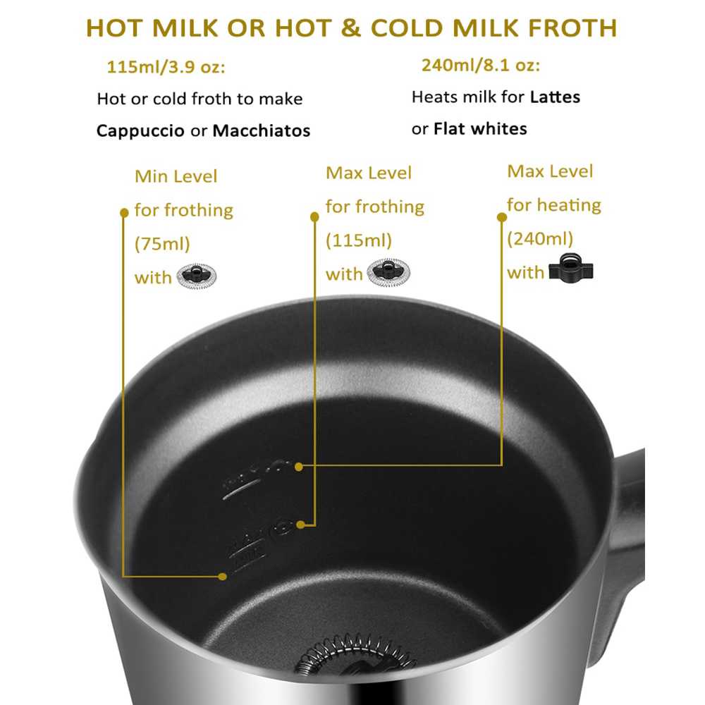 Electric Milk Frother Pembuat Busa Susu Cappucino One Two Cups