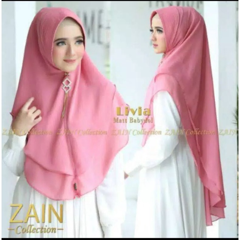 hijab khimar syar'i 2 layer terbaru /  jilbab Khimar instan jumbo 2 layer kekinian