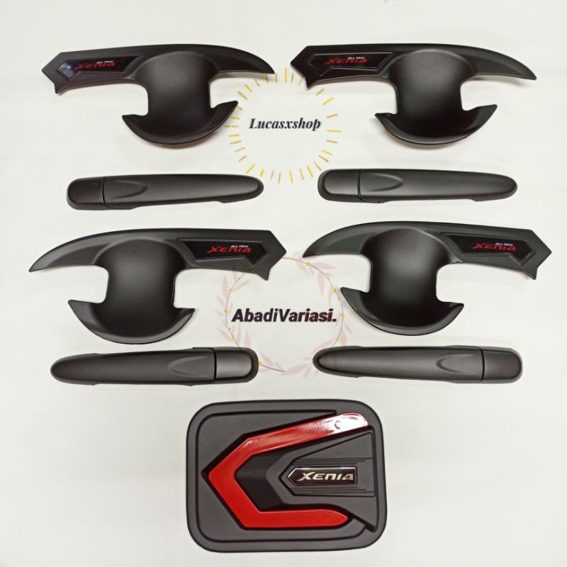 Paket Outer Handle Tank Cover Mobil All New Xenia Hitam Kombinasi Merah