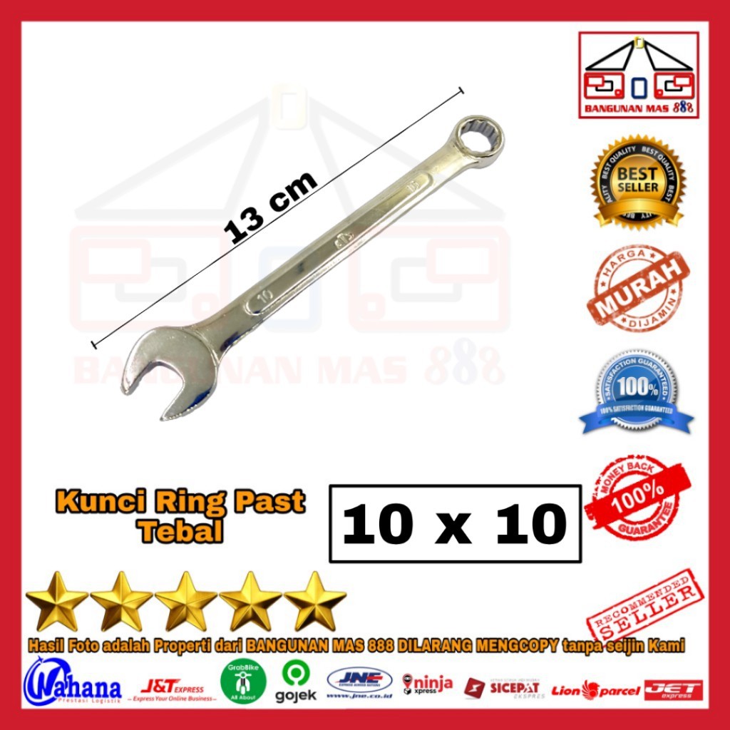 KUNCI RING PAST 10mm x 10mm TEBAL - KUNCI PAST RING - KUNCI BAUT MUR - KUNCI MUR BAUT KUNCI PAS