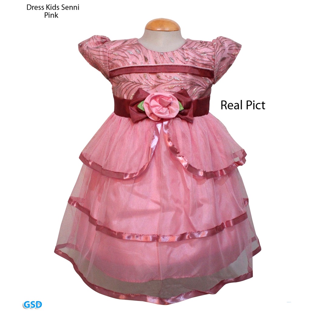 Dress Kids Senni/Gaun Pesta Anak / Dress Ultah Anak 3 -5 tahun/Baju Pesta Good Premium