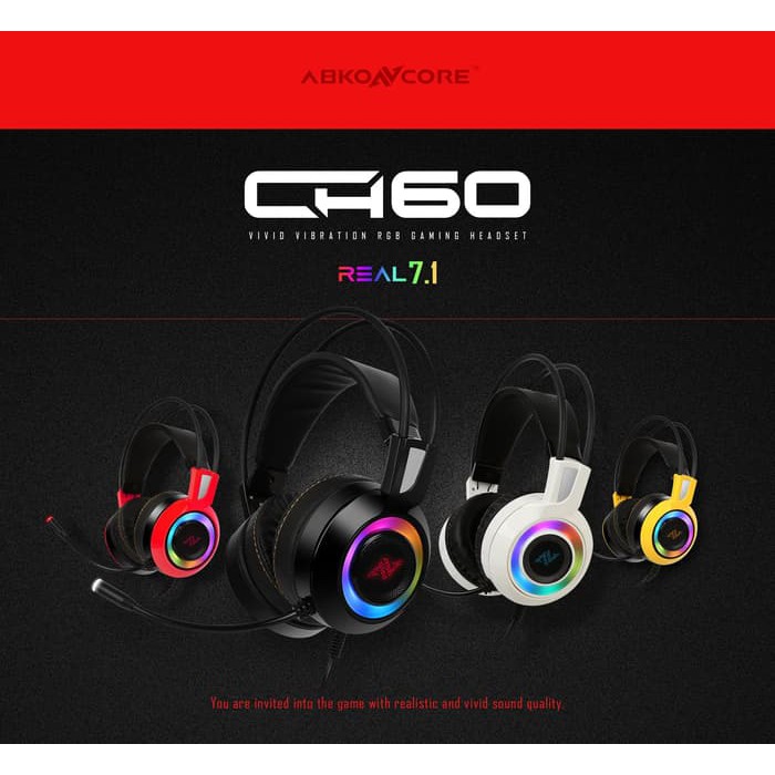 ABKONCORE CH60 REAL 7.1 RGB VIBRATION HEADSET GAMING ABKO NCORE