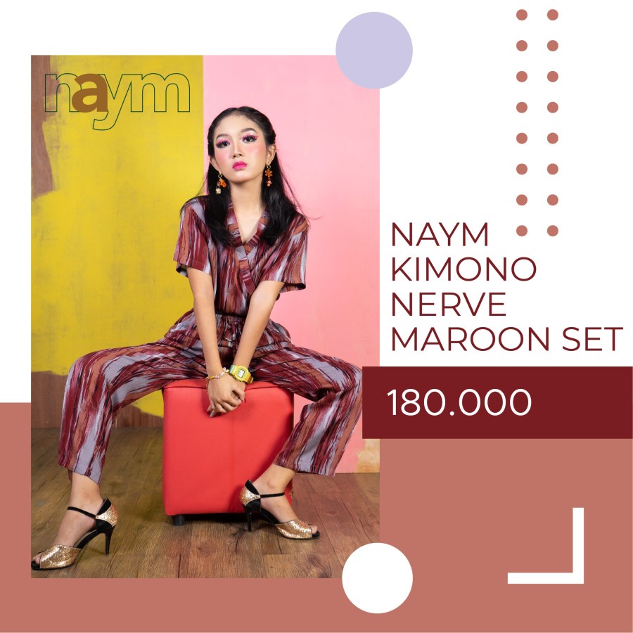 NAYM KIMONO NERVE MAROON SET