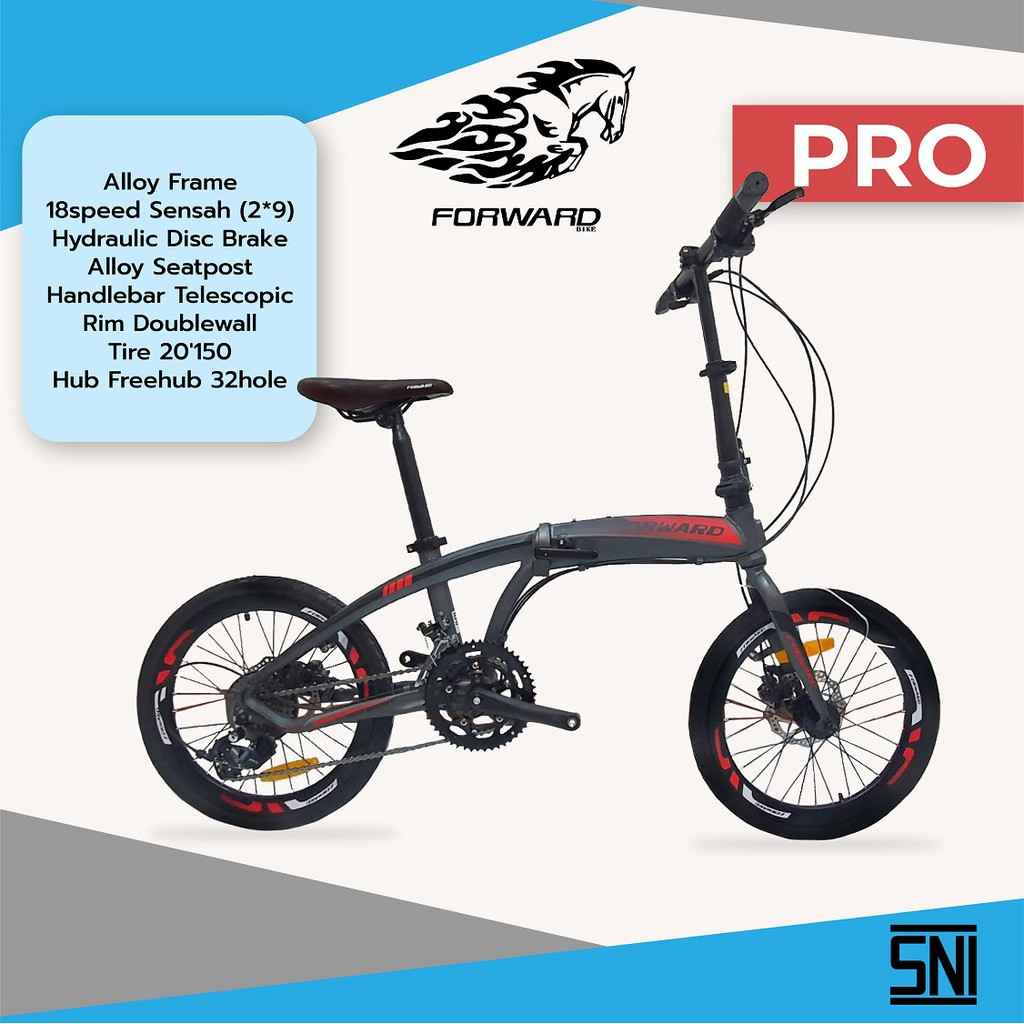 Sepeda Lipat FORWARD PRO Folding Bike 20" Alloy Frame Hidrolik Brake