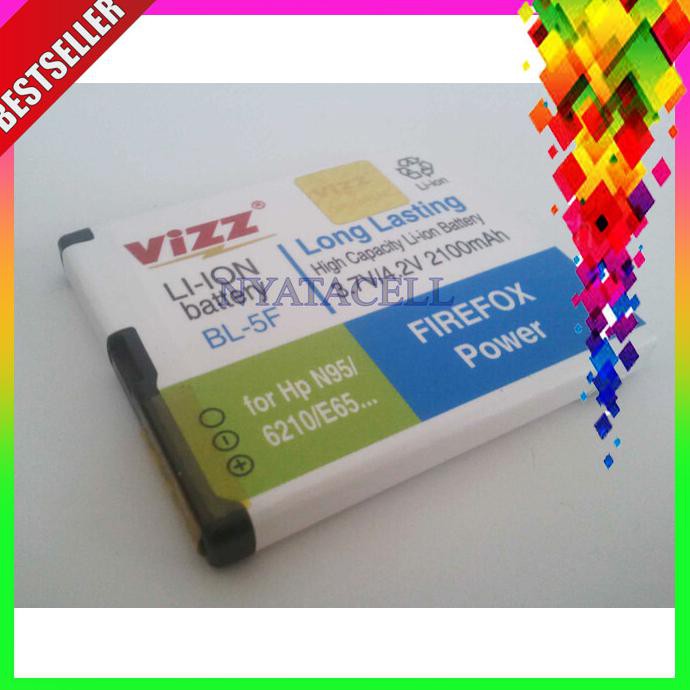 PROMO BL 5F 2100MAH BATERAI VIZZ DOUBLE POWER NOKIA BL5F N95 N96 E65 BERKUALITAS