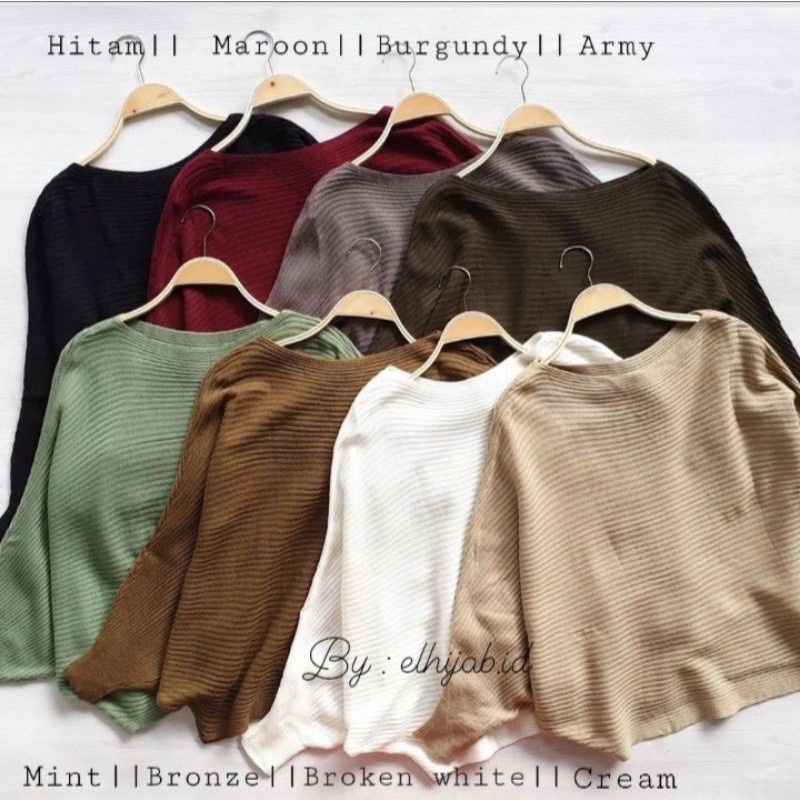 Sweater Batwing Rajut by elhijab.id // Batwing knit