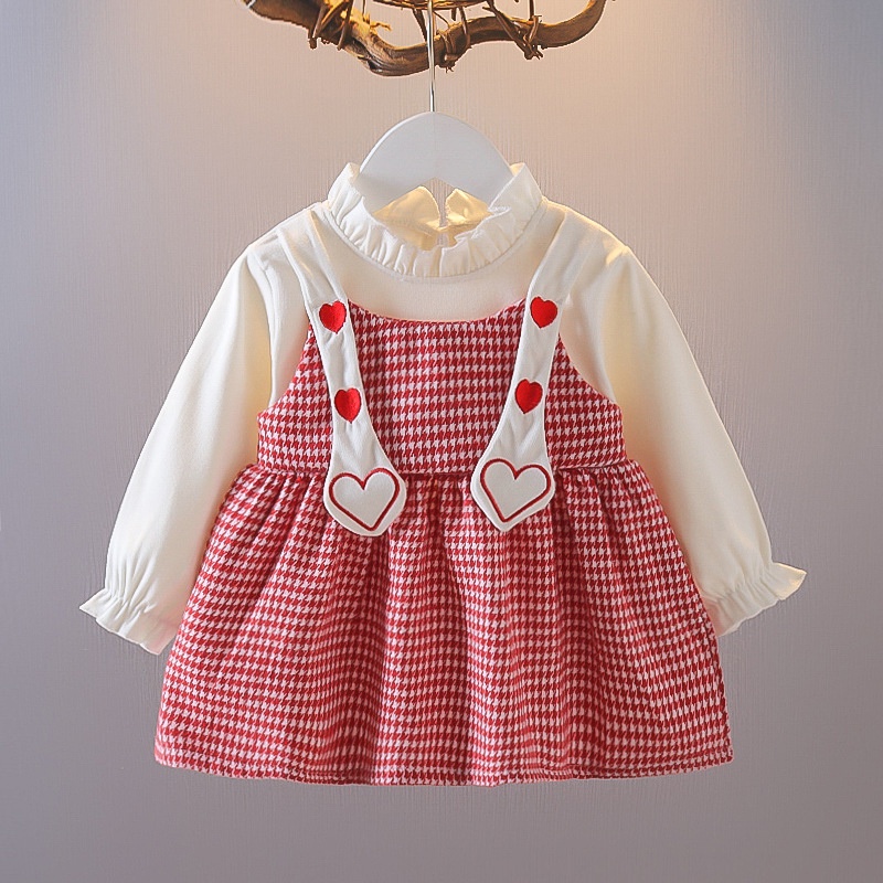 LittleAaron DRESS LOVE ANNYEONG EBV Baju Dress Anak Perempuan Import