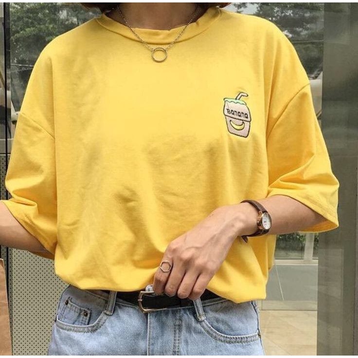 MYSTIQUE.ID-BAJU KAOS BANANA MILK T-SHIRT LUCU DAN AESTHETIC