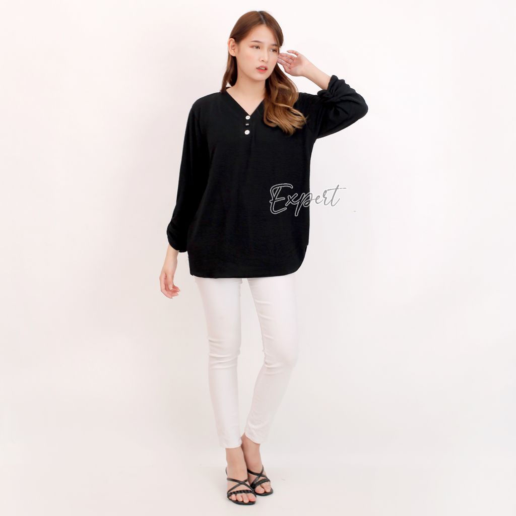 KAOS BASIC WANITA / KAOS V KANCING