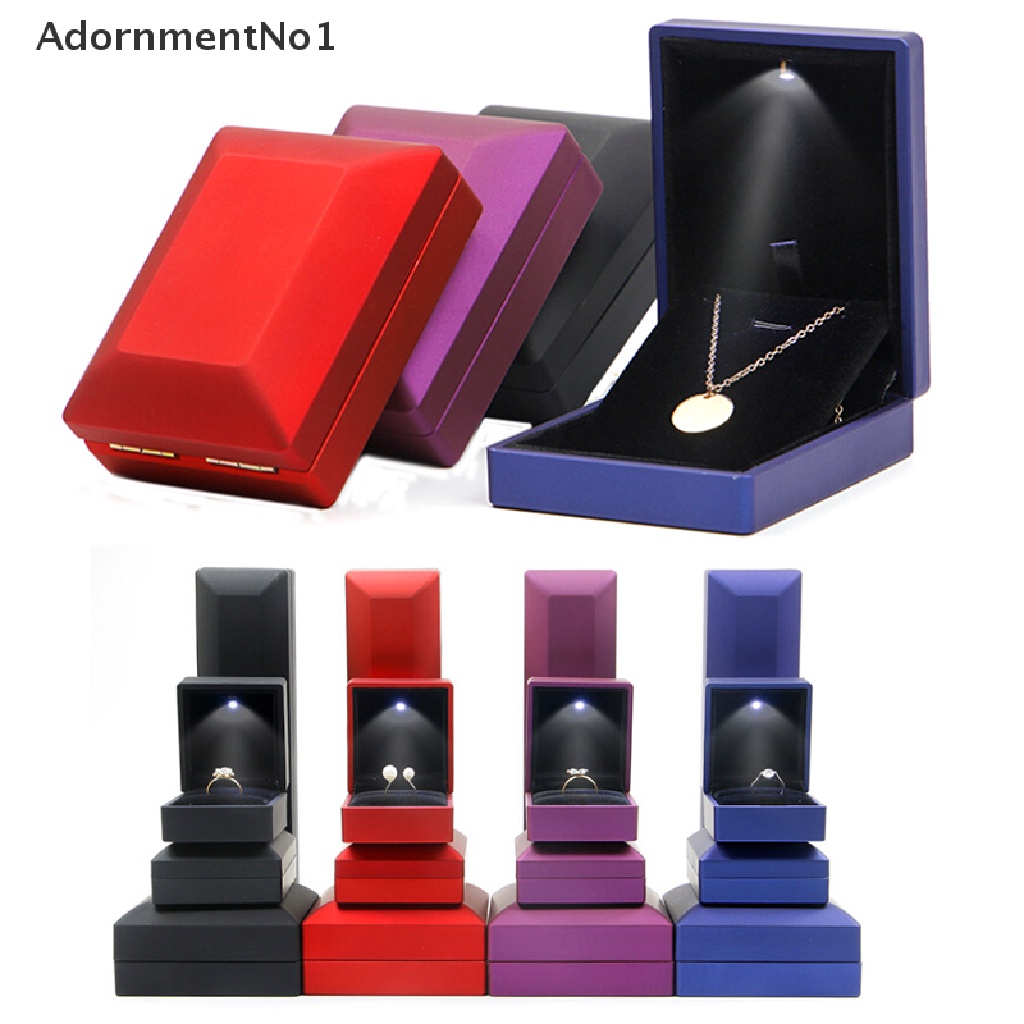 (AdornmentNo1) Kotak Penyimpanan Kalung / Gelang / Cincin Dengan Lampu LED Untuk Hadiah Pernikahan