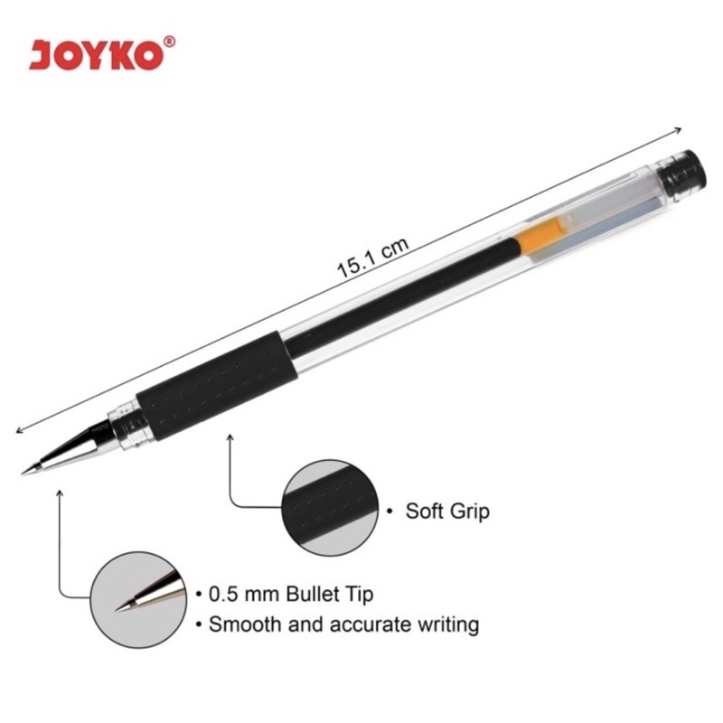 

mdn PULPEN GEL JOYKO JK-100 / GEL PEN JOYKO JK-100 HITAM DAN BIRU (LUSINAN 12 PCS)