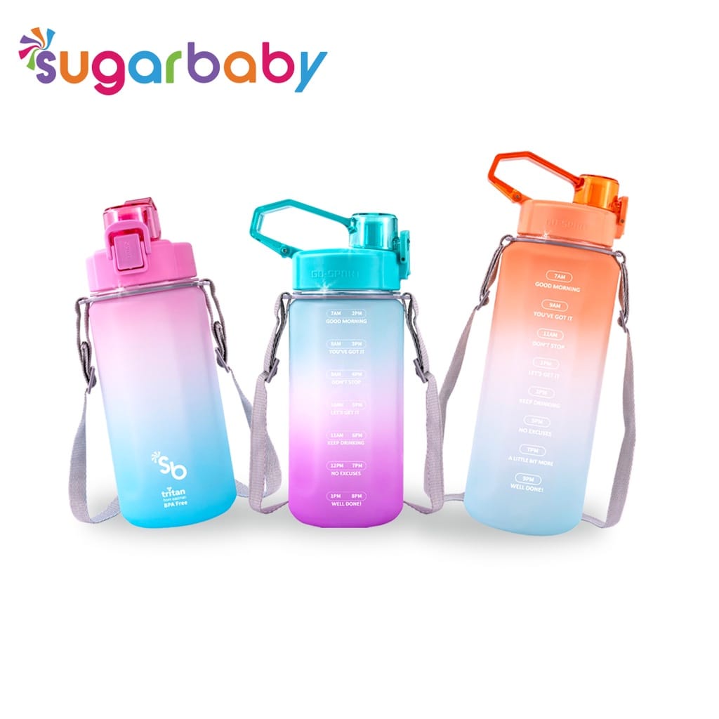 Sugarbaby SUGAR BABY Tritan Fit Bottle 2in1 (Rainbow) BOTOL MINUM ANAK BOTOL MINUM OLAHRAGA - 1050ml dan 2000ml