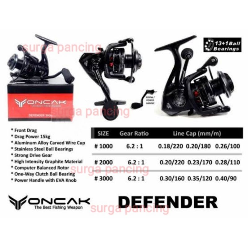 Reel ONCAK DEFENDER SW full seal 1000/2000/3000