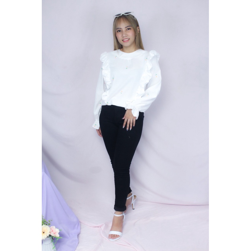 BEFAST - ZRX Blouse RIZUKA / Ezra Daisy Blouse / Blouse Wanita Terbaru / Blouse Casual / Blouse Kerja Kekinian