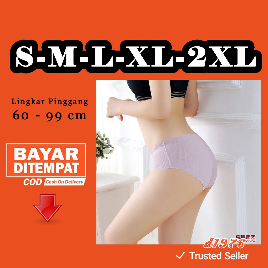 d1976 Celana Dalam Wanita Elastis All Size S M L XL 2XL CD Seamless Underwear Sexy Panty H207