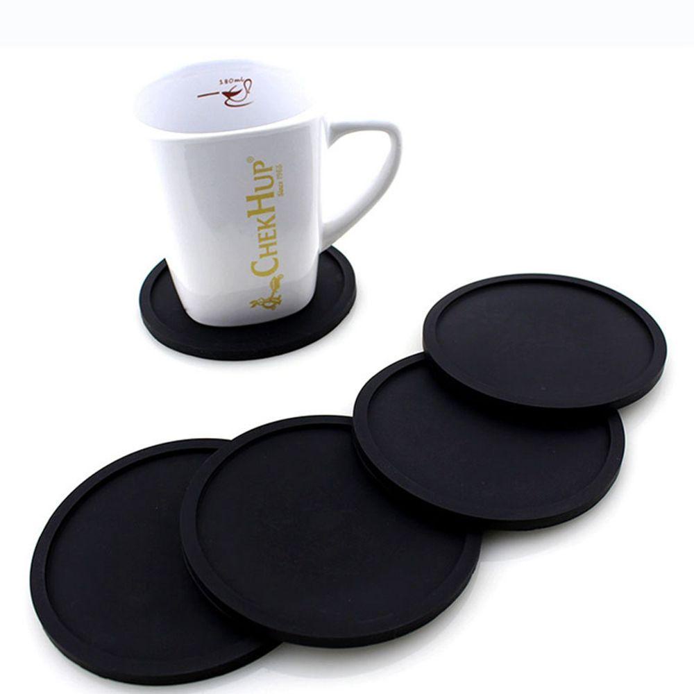 QUINTON Cup Mat Kitchen Bar Non-slip Tahan Air Silikon Bulat Tahan Lama Tebal Tatakan Minuman Tatakan Gelas Meja Cangkir