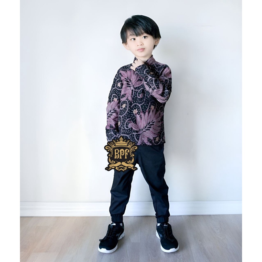 Kemeja Batik Anak Lengan Panjang Usia 1-12 Tahun Batik Puser Kemeja Batik Anak Laki Laki Terbaru