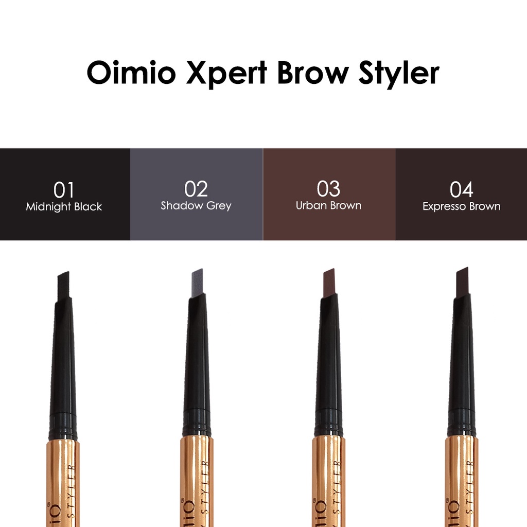 ⭐BAGUS⭐ OIMIO Expert Brow | Pensil Alis Matic | Black Grey Brown