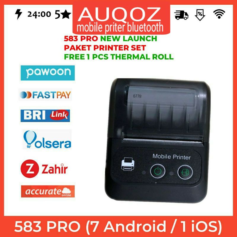 printer bluetooth mini fortable AUQOZ ORIGINAL