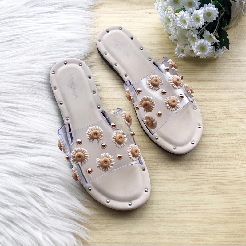 Sandal Slop Mika Bunga Daisy BEST SELLER Import Mokaya 9077