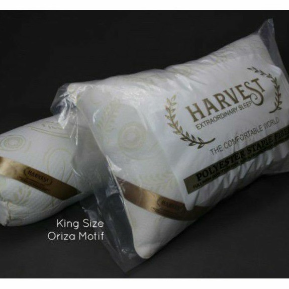 [2in1] PAKET 1 BANTAL 1 GULING HARVESTWAY EXCLUSIVE ORIGINAL 100% PUTIH/ HITAM GOLDEN BLACK JUMBO/ MEDIUM/ STANDART BY CV HARVEST BERKAH MADANI