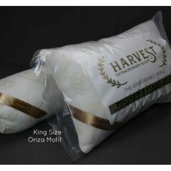 [2in1 JUMBO] PAKET ISI 1 BANTAL 1 GULING HARVEST ORIGINAL PUTIH/ GOLDEN BLACK HITAM SIZE JUMBO 1.100 GRAM/ MEDIUM 850 GRAM