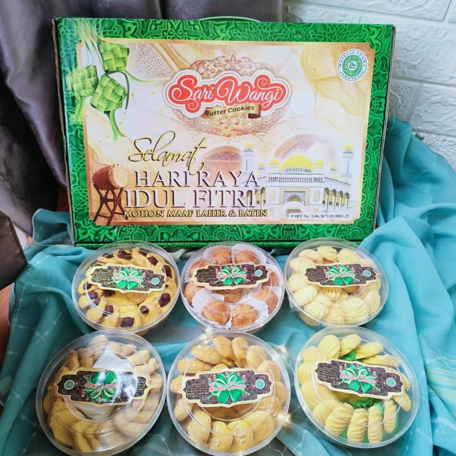 Parcel Ramdhan 2022 Kue Kering Cookies Sari Wangi Butter Halal 6 Cookies