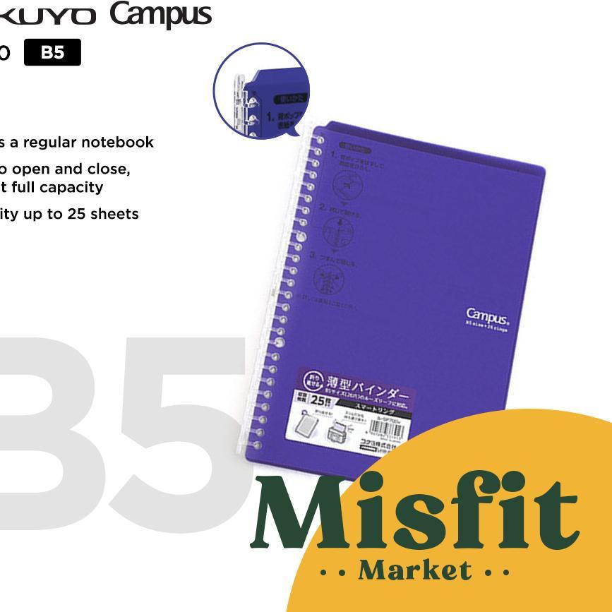 

✱*BEST SELLER* KOKUYO Campus Smart Ring Binder B5 Standard & High Capacity Loose Leaf folder Terbaik