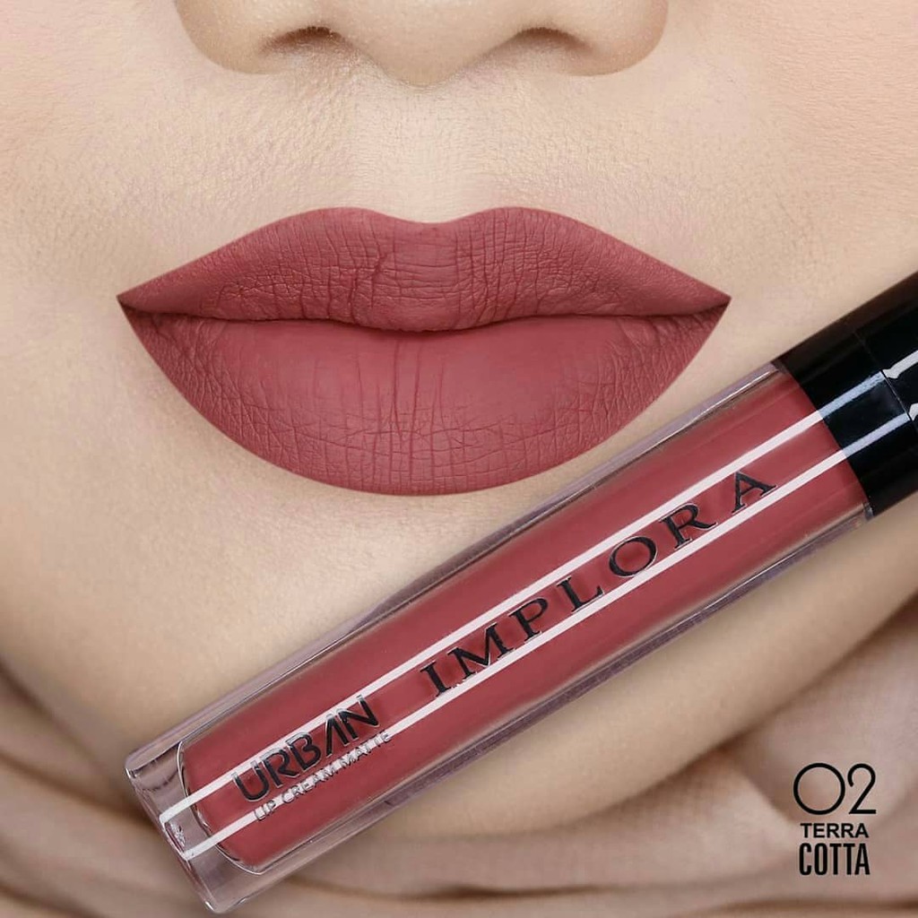 FREE BUBBLE WARP IMPLORA Urban Lip Cream Matte Original BPOM - Lipcream Surabaya-02 Terra cotta