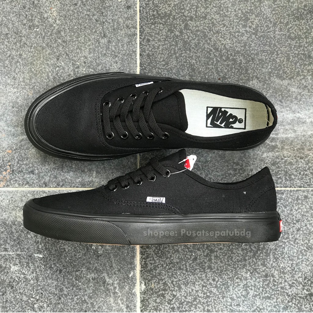 TERMURAH!! &gt;&gt; VANS AUTHENTIC ALL BLACK WAFFLE DT .,..,.,,,,.,