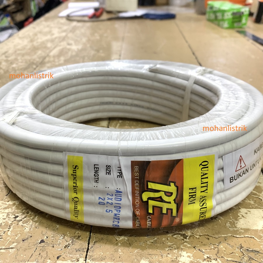 KABEL AUDIO NYM  2X2,5 2 X 2,5 MM 20M 20 AMETER KABEL TUNGGAL TEMBAGA